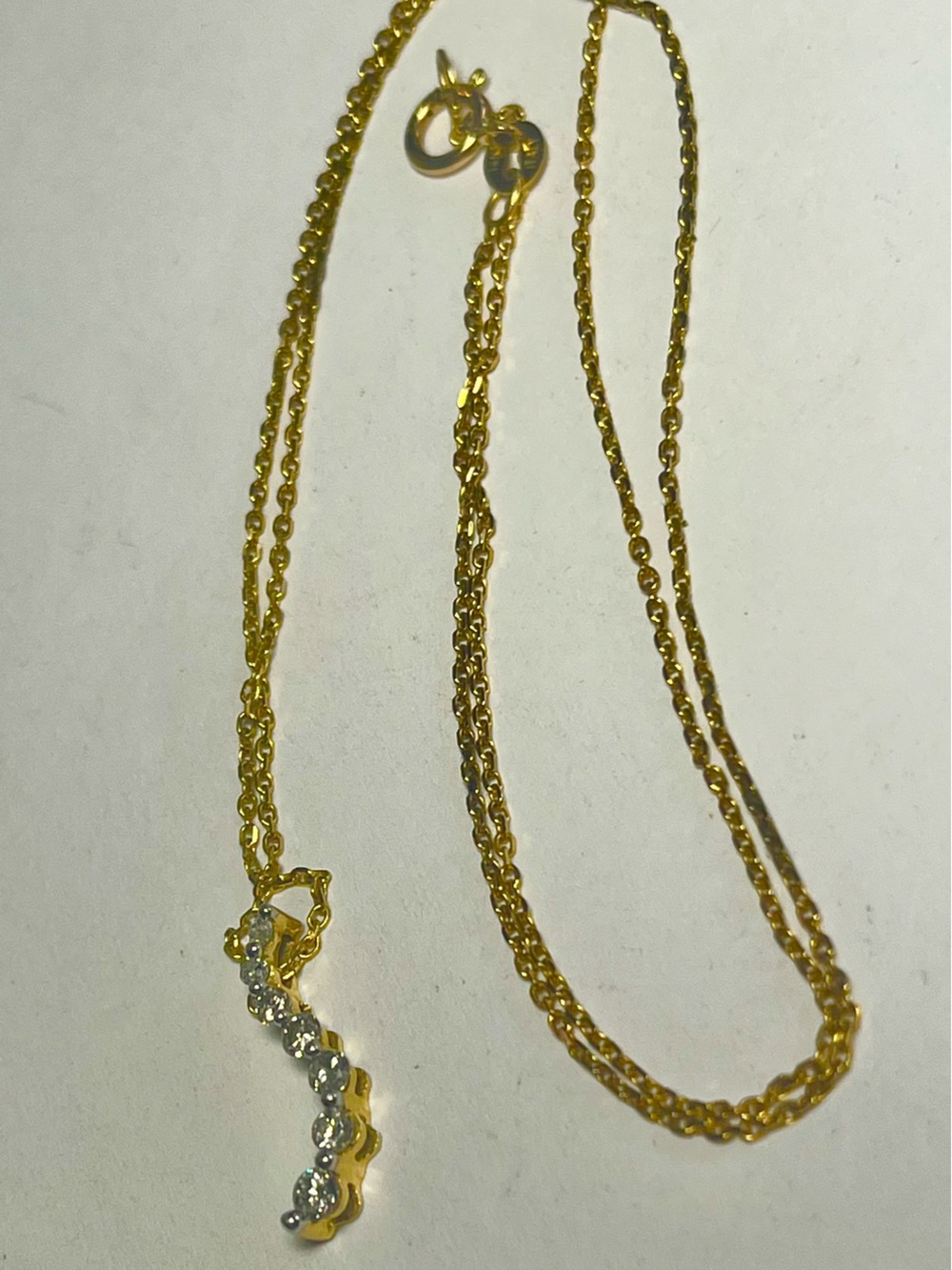 14k Solid Gold Genuine Diamond Journey Pendant 18” Necklace - Picture 8 of 9
